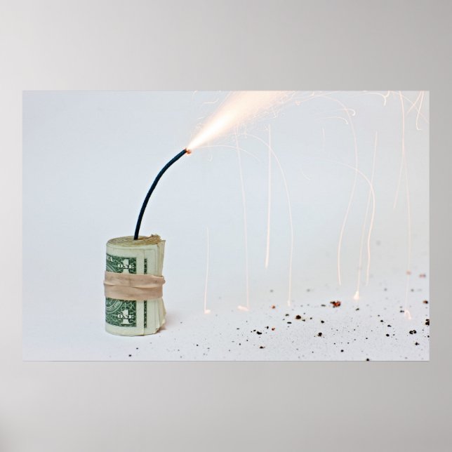 Dollar Bomb on Light Background Poster (Front)