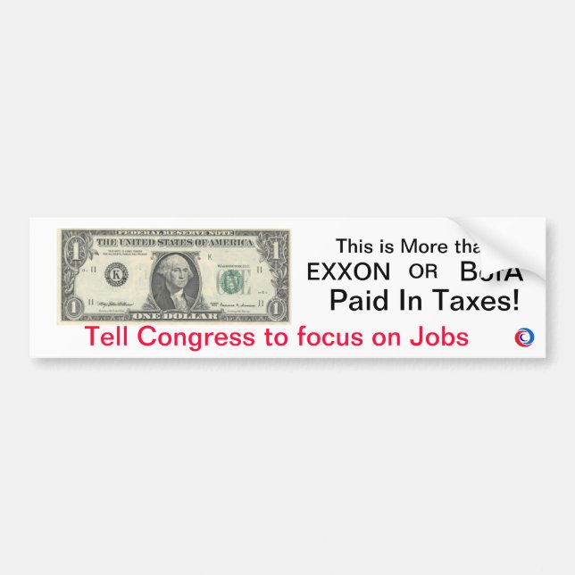 Dollar Campaign Bumper Sticker (Front)
