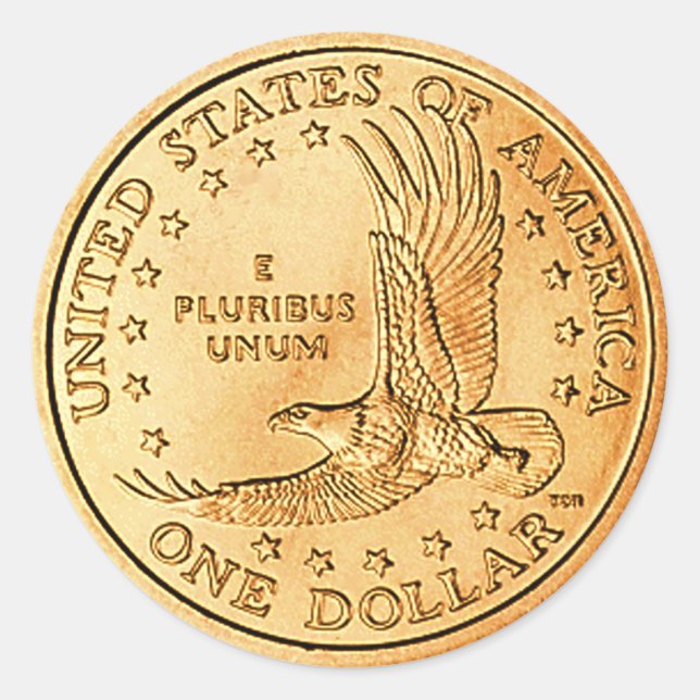 Dollar Coin USA Classic Round Sticker (Front)