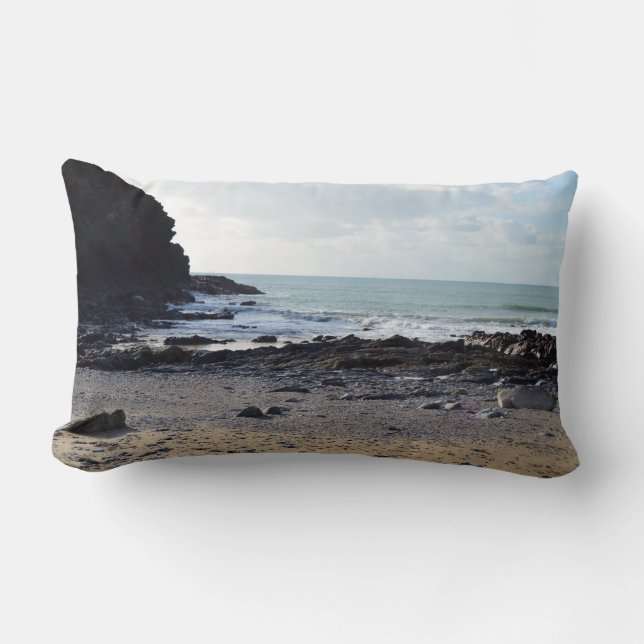 Dollar Cove Cornwall England Poldark Location Lumbar Cushion (Front)