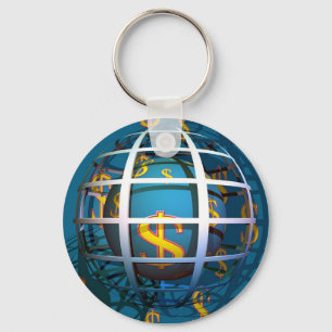 Dollar Globe Key Ring