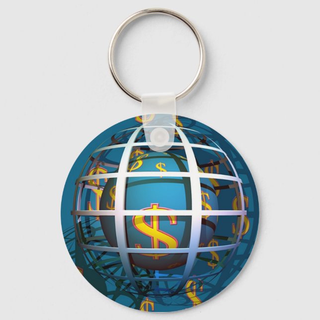 Dollar Globe Key Ring (Front)