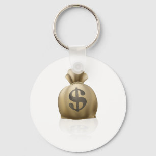 Dollar money sack key ring
