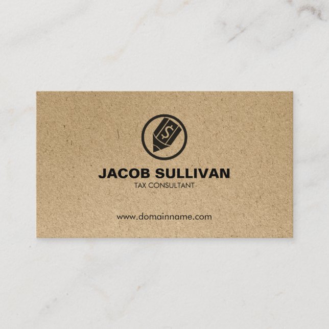 Dollar Pen Icon Tax Finance Financial Money Business Card (Front)