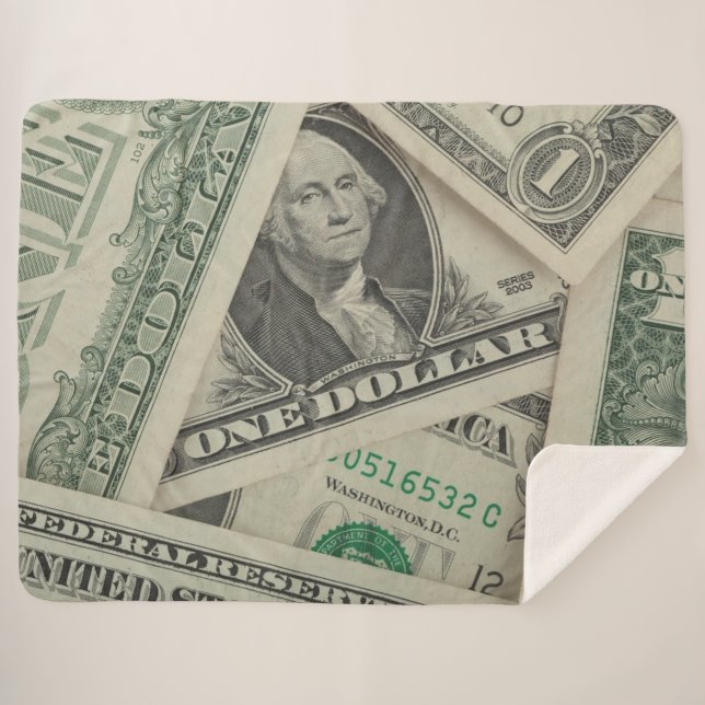 DOLLAR SHERPA BLANKET (Front (Horizontal))