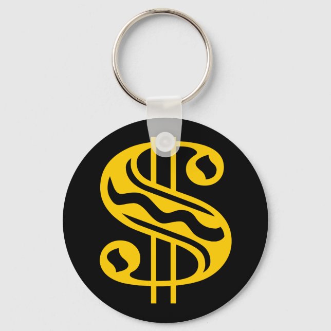 Dollar Sign - Amber Key Ring (Front)