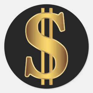 Dollar sign classic round sticker