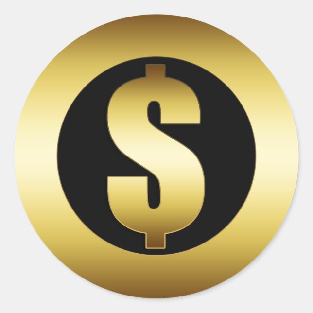 DOLLAR SIGN CLASSIC ROUND STICKER (Front)
