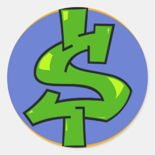 Dollar Sign Classic Round Sticker