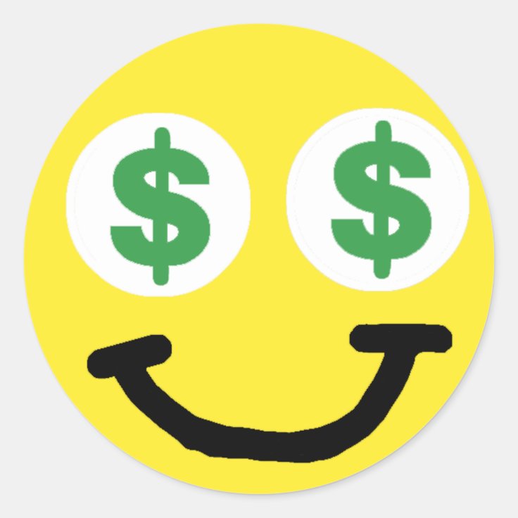 Dollar Sign Eyes Sticker | Zazzle
