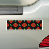 Dollar Sign Graphic Pattern Bumper Sticker (On Car)