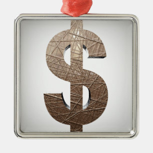 Dollar sign metal ornament