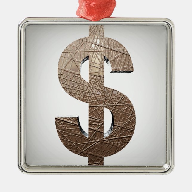 Dollar sign metal ornament (Front)