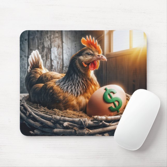 Dollar Sign On an Egg Mouse Pad (With Mouse)