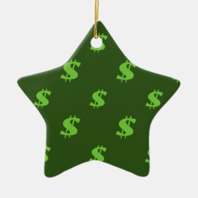 Dollar sign pattern ceramic tree decoration (Front)