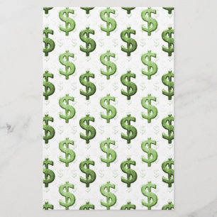 Dollar Sign Pattern Stationery