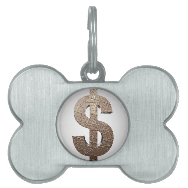 Dollar sign pet tag (Front)