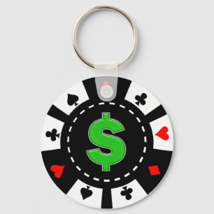 DOLLAR SIGN POKER CHIP KEY RING