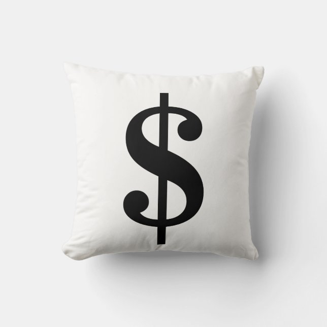 Dollar Sign | Simple Classic Alphabet Cushion (Front)