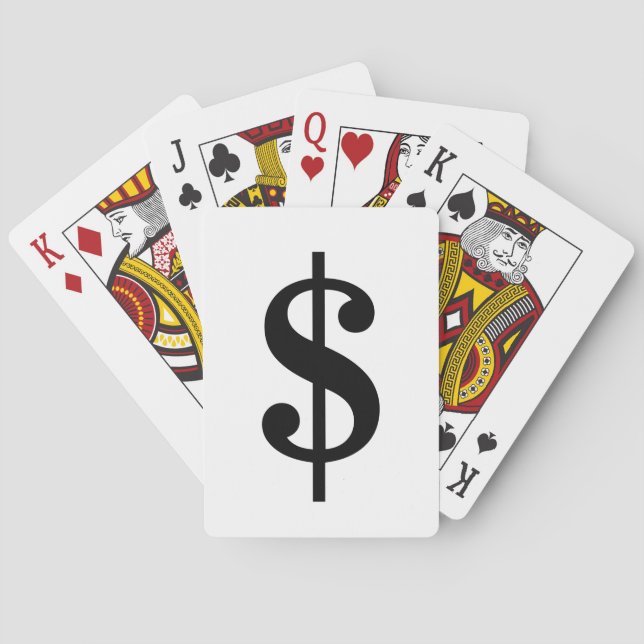 Dollar Sign | Simple Classic Alphabet Playing Cards (Back)