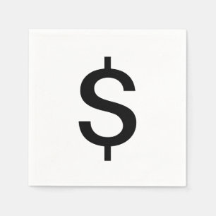 Dollar Sign Simple Modern Alphabet Napkin