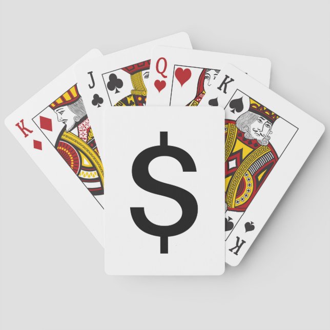 Dollar Sign | Simple Modern Alphabet Playing Cards (Back)