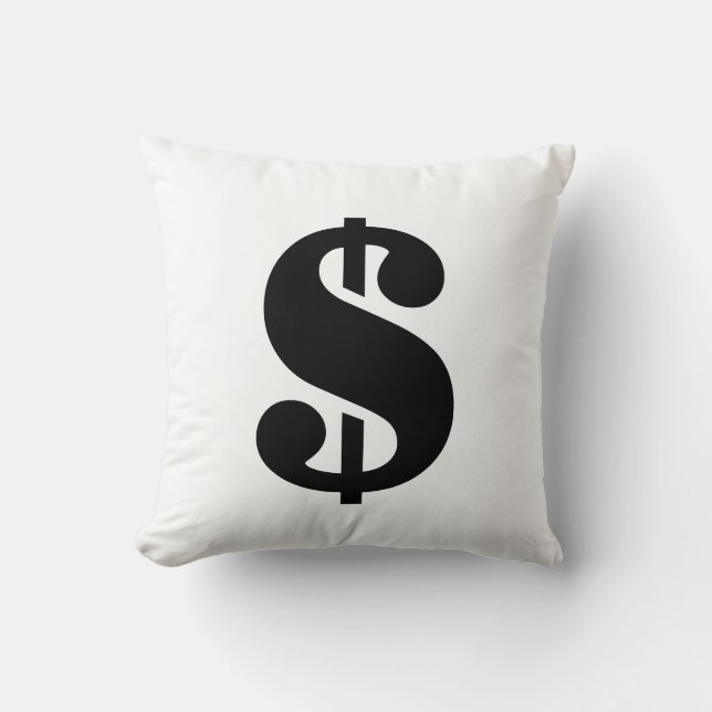 Dollar Sign | Simple Stencil Alphabet Cushion (Front)
