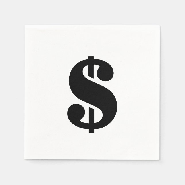 Dollar Sign | Simple Stencil Alphabet Napkin (Front)