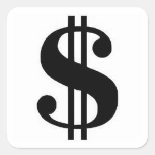 Dollar sign square sticker