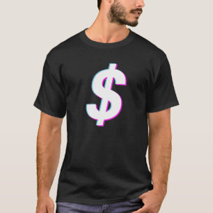 Dollar Sign Vaporwave Aesthetic Glitch T-Shirt