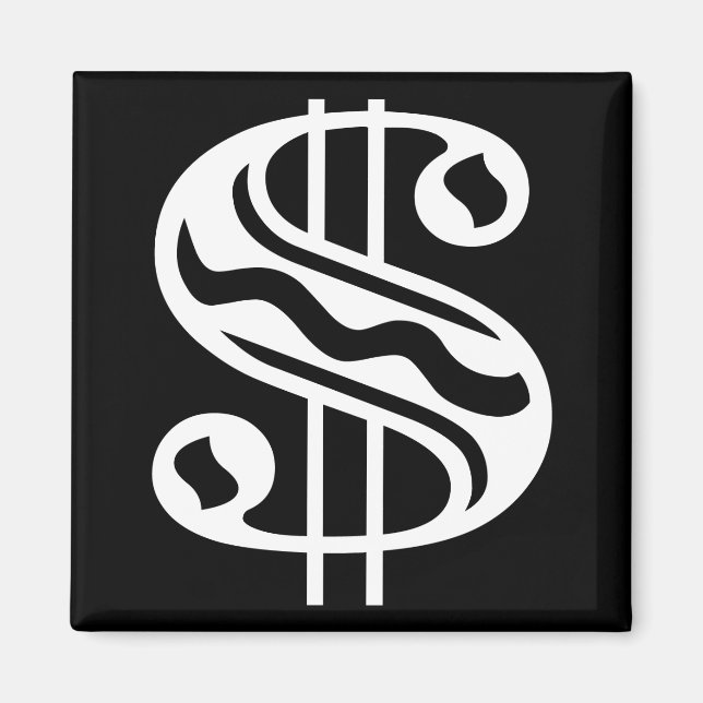 Dollar Sign - White Magnet (Front)