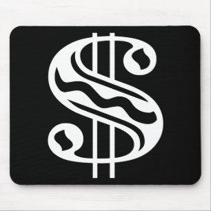 Dollar Sign - White Mouse Pad