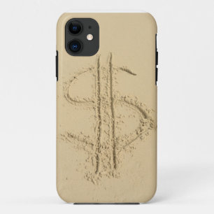 Dollar sign written in sand iPhone 11 case