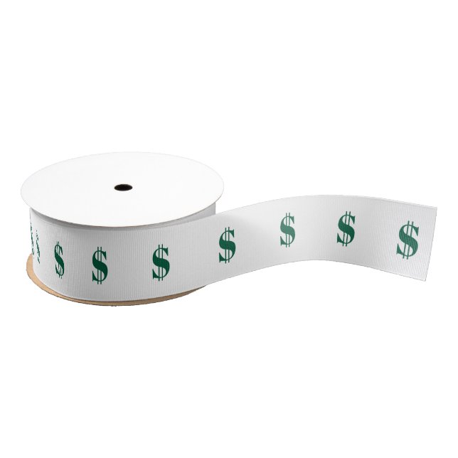 Dollar Signs Grosgrain Ribbon (Spool)