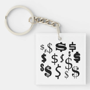 Dollar signs key ring