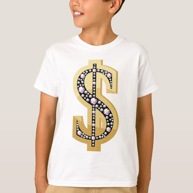 Dollar symbol in diamonds 2 T-Shirt (Front)
