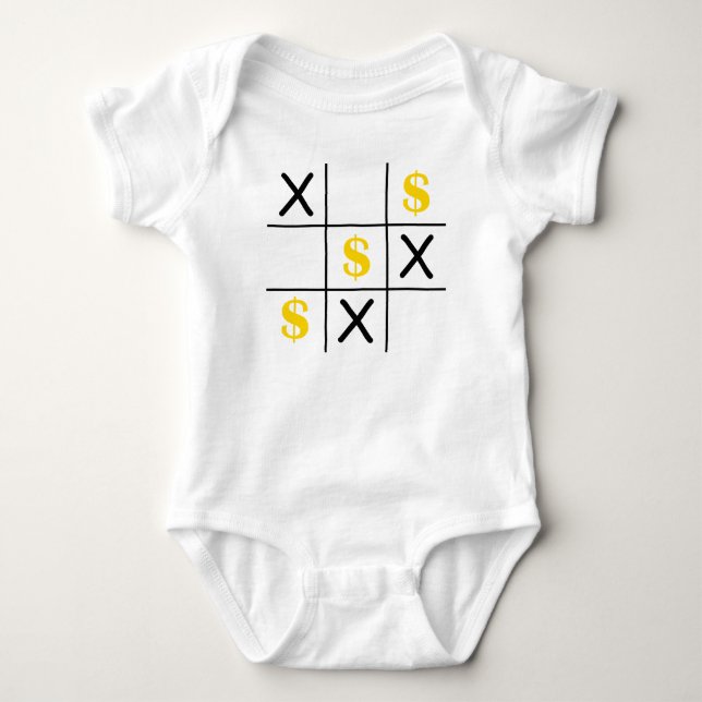 Dollar Tic Tac Toe Baby Bodysuit (Front)