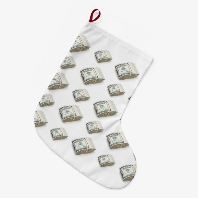 Dollars Large Christmas Stocking (Front (Hanging))