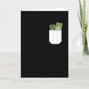 Dollars peeking out of pocket card