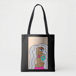 Dolled Up Redhead Women Beautiful Cubism Tote Bag