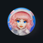 Dollightful Icon 2020 3 Cm Round Badge<br><div class="desc">Dollightful’s Youtube icon,  featuring the mini-me doll version of its creator,  Katherine.</div>