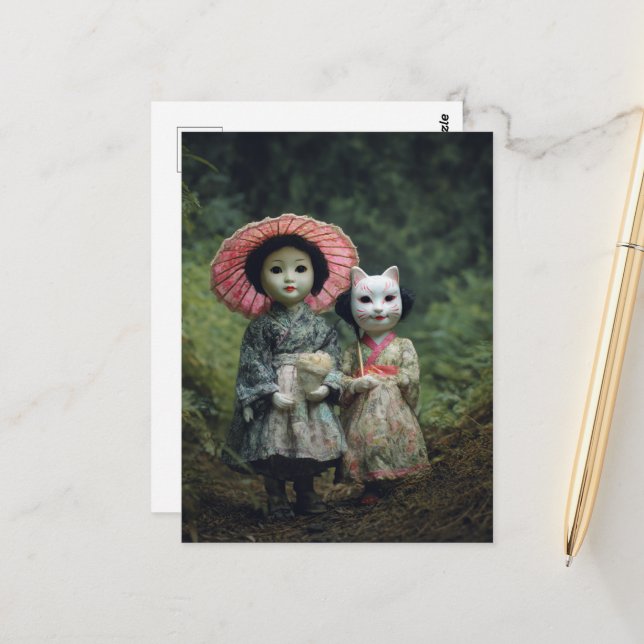 Dolls in the Forest Postcard (Front/Back In Situ)