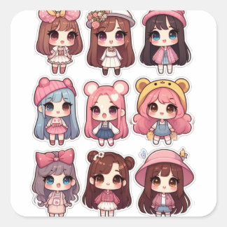 Dolly 2 square sticker