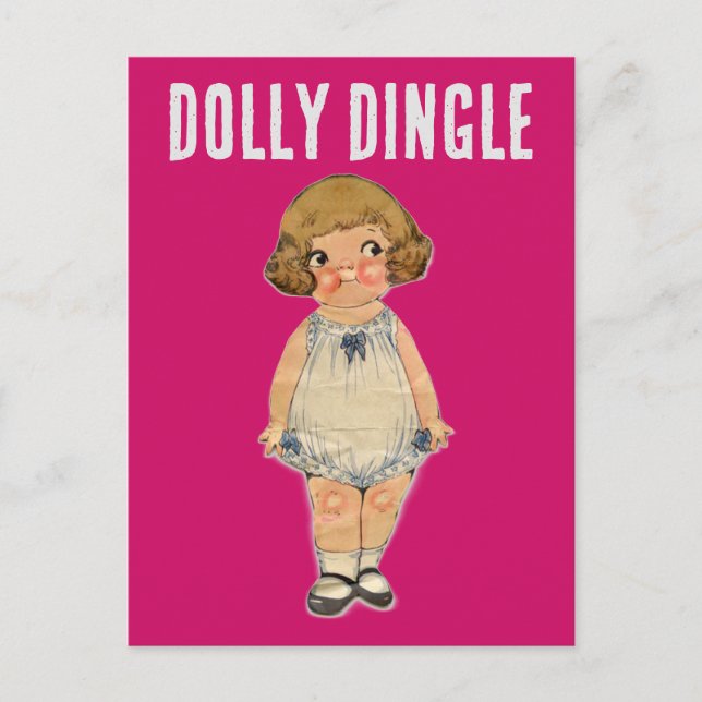 DOLLY DINGLE PAPER DOLL POSTCARD (Front)
