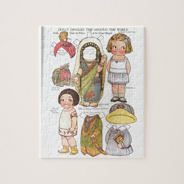 Dolly Dingle's Trip Around the World Paper Dolls Jigsaw Puzzle (Vertical)
