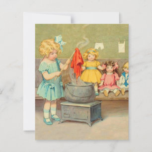 Dolly Laundry Girl Vintage Playing Dolls Cute