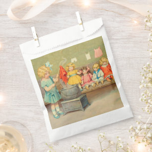 Dolly Laundry Girl Vintage Playing Dolls Cute Favour Bag