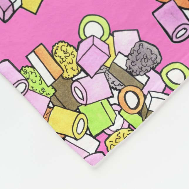 Dolly Mixture UK British Fondant Confection Candy Fleece Blanket (Corner)