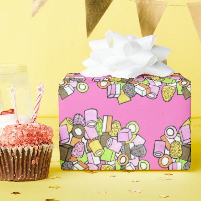 Dolly Mixture UK British Fondant Confection Candy Wrapping Paper (Birthday Party)