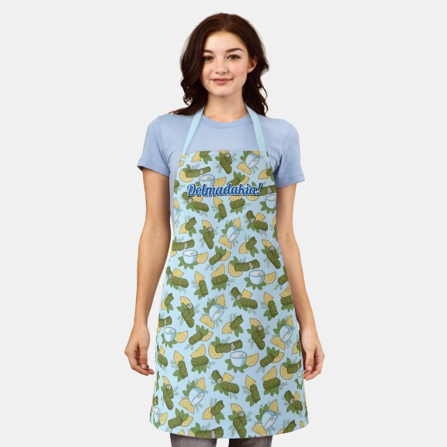 Dolmadakia Pattern Apron (Worn)